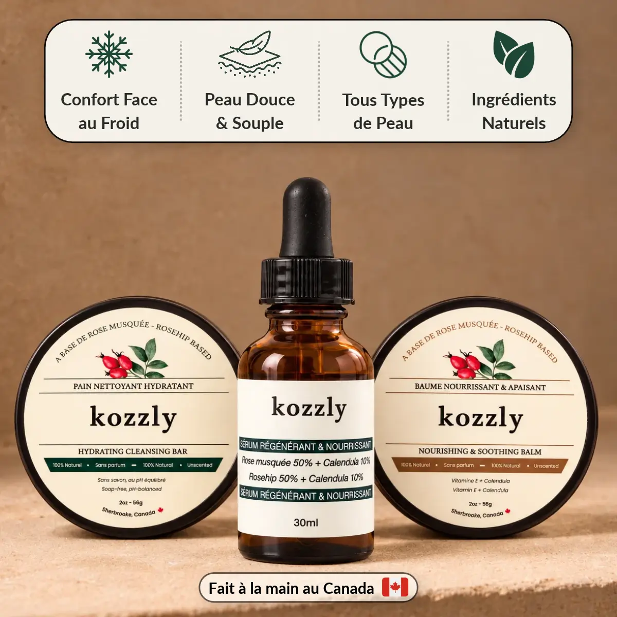 THE KOZZLY RITUAL · 3 STEPS FOR REACTIVE SKIN